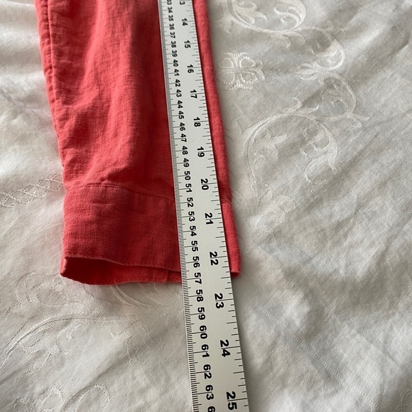 Reitmans Women's Coral Linen Blend Long Sleeve Button Up Shirt Size Large Beach - Picture 10 of 12